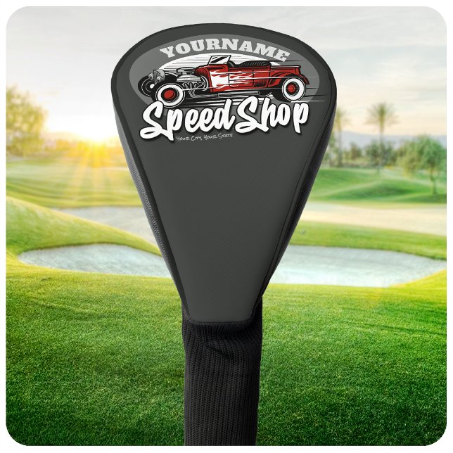 Funda Para Palo De Golf NOMBRE Personalizado Rockabilly Roadster Speed Sho (Subido por el creador)