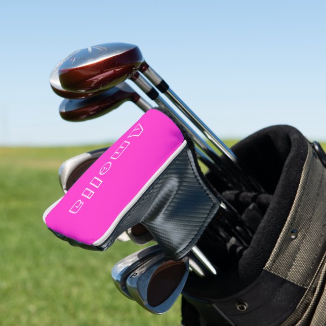 Funda Para Palo De Golf Nombre personalizado rosa caliente moderno (In Situ)