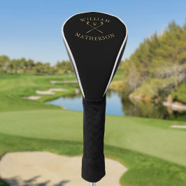 Funda Para Palo De Golf Nombre Personalizado Simple Clubes De Golf Negro Y