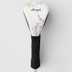 Funda Para Palo De Golf Nombre personalizado simple Flores silvestres cubi