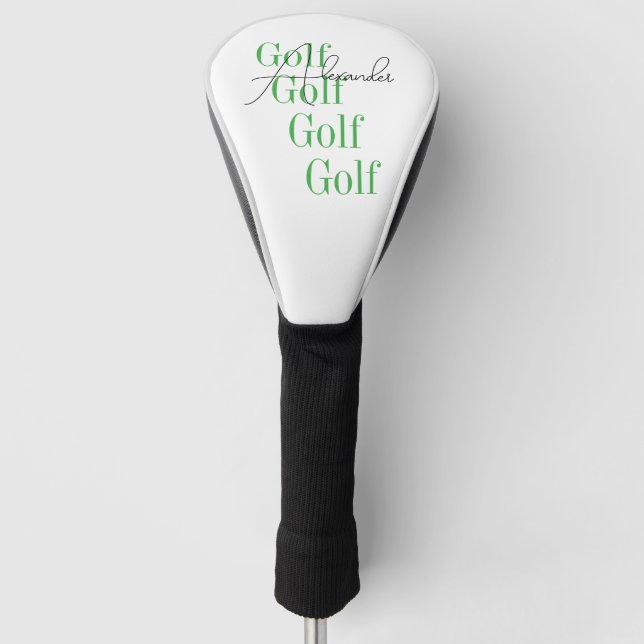 Funda Para Palo De Golf Nombre personalizado Tipografía mínima (Anverso)