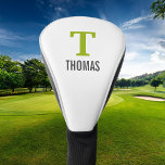 Funda Para Palo De Golf Nombre simple y monograma inicial personalizado<br><div class="desc">Crea un regalo especial para papá o abuelo personalizado con un clásico minimalista monograma inicial y nombre en cualquier tipo de letra o color que quieras. Utilice las herramientas de diseño para editar el texto o cargar sus propias fotos para diseñar un regalo completamente único para su golfista favorito. El...</div>