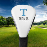 Funda Para Palo De Golf Nombre simple y monograma inicial personalizado<br><div class="desc">Crea un regalo especial para papá o abuelo personalizado con un clásico minimalista monograma inicial y nombre en cualquier tipo de letra o color que quieras. Utilice las herramientas de diseño para editar el texto o cargar sus propias fotos para diseñar un regalo completamente único para su golfista favorito. El...</div>