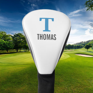 Funda Para Palo De Golf Nombre simple y monograma inicial personalizado