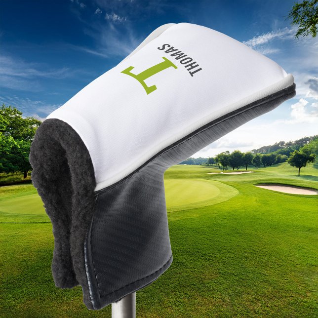 Funda Para Palo De Golf Nombre simple y monograma inicial personalizado (Subido por el creador)