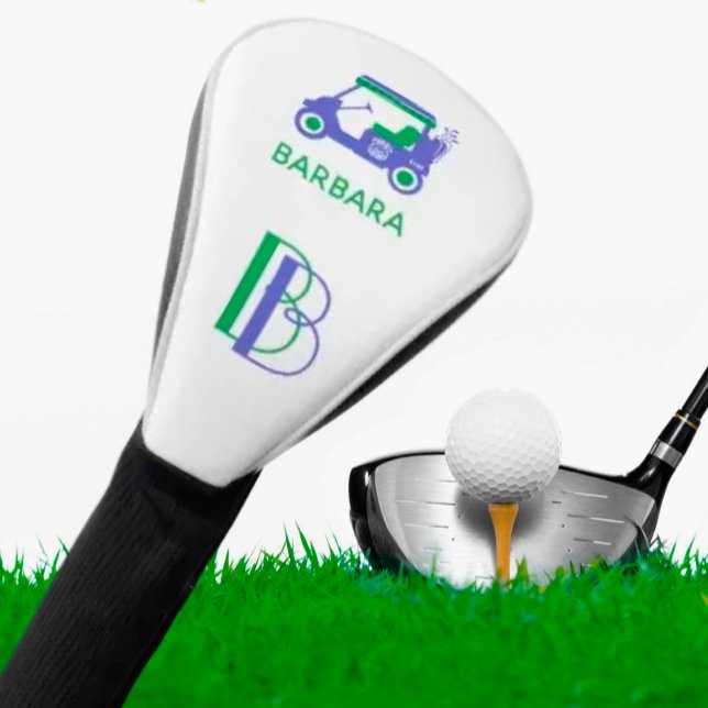 Funda Para Palo De Golf Nombre único del monograma del carrito de golf azu (Subido por el creador)