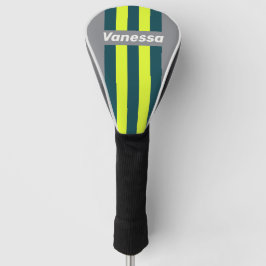 Funda Para Palo De Golf Nube de tormenta retro con franjas de pinos y nomb