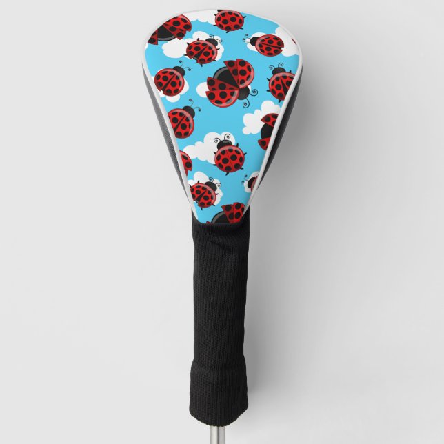 Funda Para Palo De Golf Nubes blancas de cielo azul Ladybug rojo insecto e (Anverso)