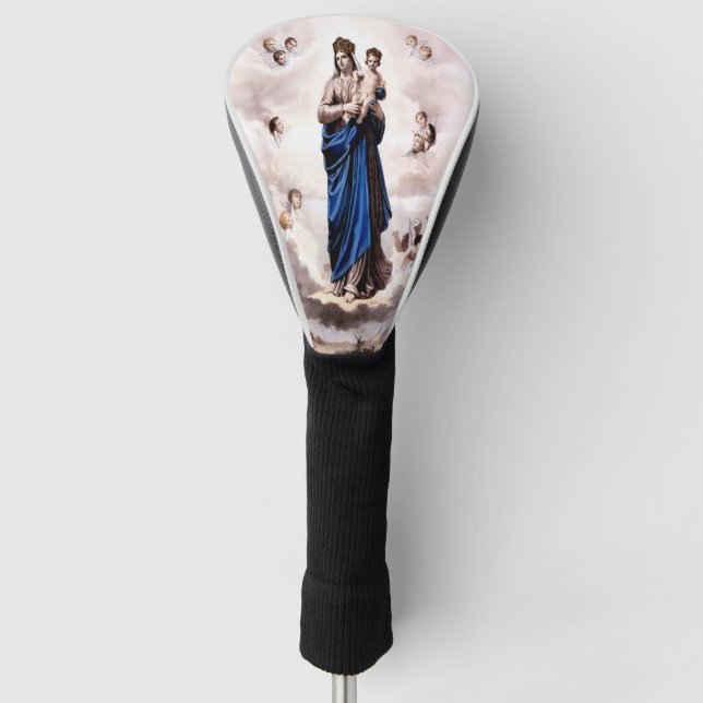 Funda Para Palo De Golf Nuestra dama del rápido éxito BW (Anverso)