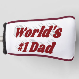 Funda Para Palo De Golf Número 1 Papá Padres Día Borgoña de texto Cabeza d
