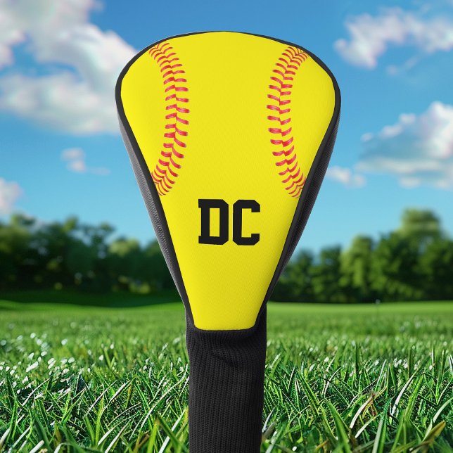 Funda Para Palo De Golf Número o letras de personalizado Fastpitch Softbal (Personalized softball themed golf driver head cover with custom text.)