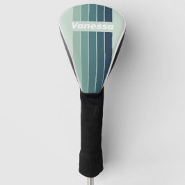 Funda Para Palo De Golf Ocean Green Nostalgic Pin Striped with Name