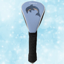 Funda Para Palo De Golf Océano blanco azul oscuro saltando delfín Swirl Oj