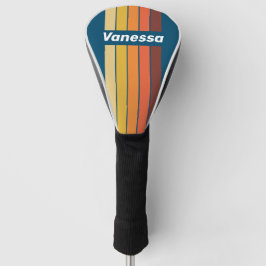 Funda Para Palo De Golf Océano Vibra Antiguo Pin Rayado con Nombre