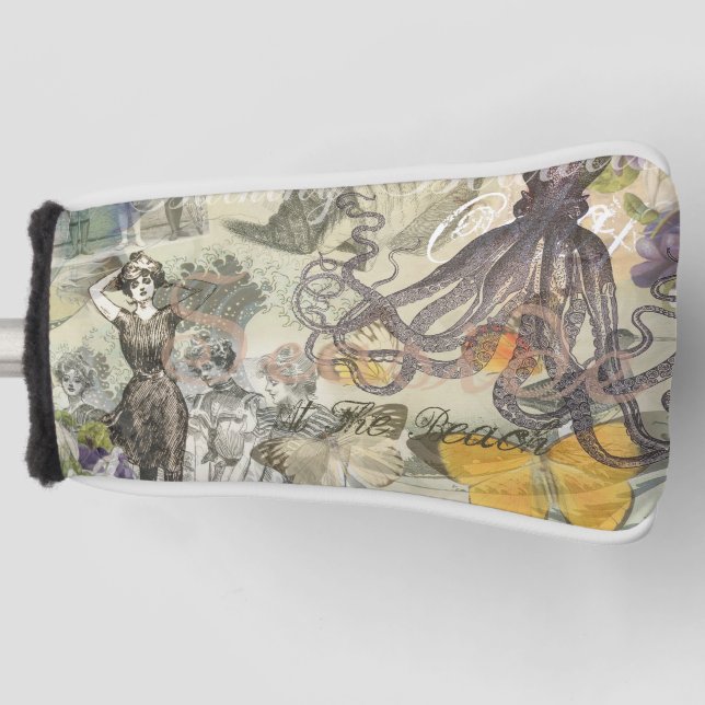 Funda Para Palo De Golf Octopus Beach Antique Coastal Steampunk (Anverso)