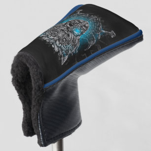 Funda Para Palo De Golf Odin Cuervos y Espadas Ojo Luminoso Azul dios nórd