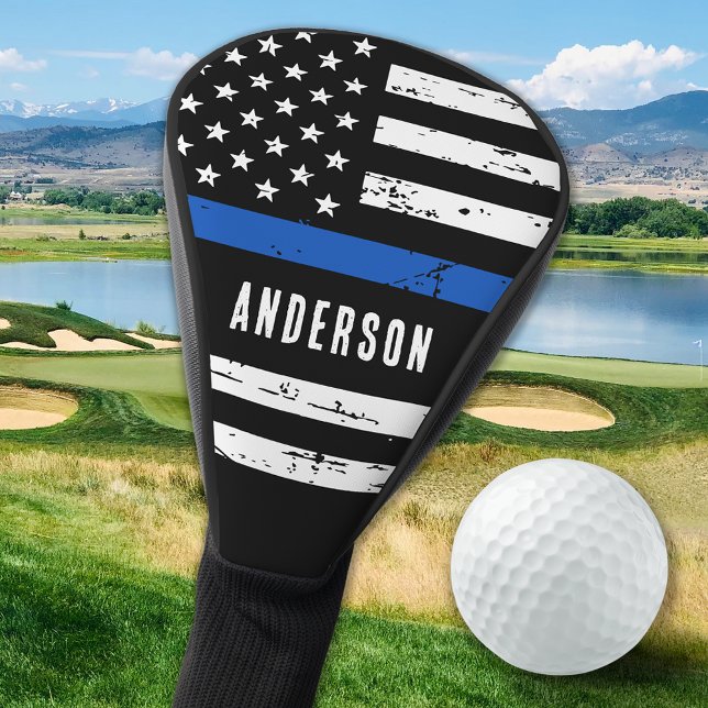 Funda Para Palo De Golf Oficial de Policía Personalizado Línea Azul Delgad (Subido por el creador)
