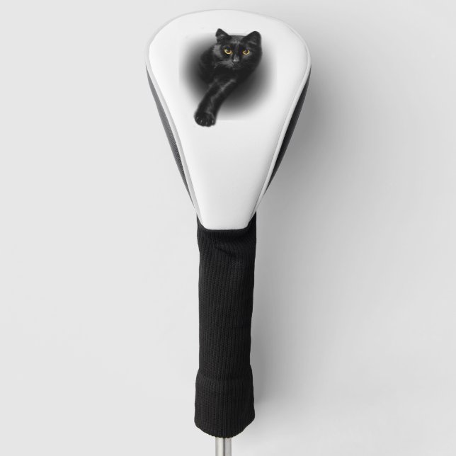 Funda Para Palo De Golf Ojos amarillos de gato negro (Anverso)