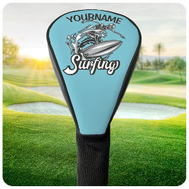 Funda Para Palo De Golf Ola Personalizada NAME Surfista Ola Grande Esquele
