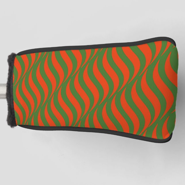 Funda Para Palo De Golf Ondas rojas y verdes (Anverso)