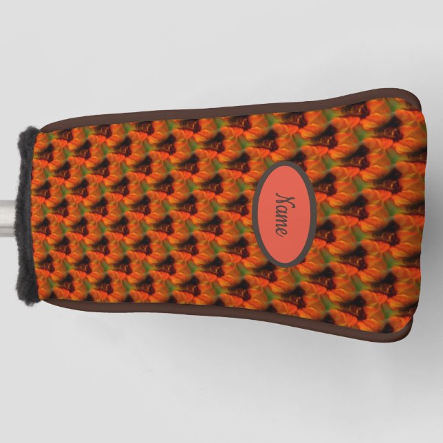 Funda Para Palo De Golf Orange And Brown Abstract Art Pattern Personalized (Anverso)