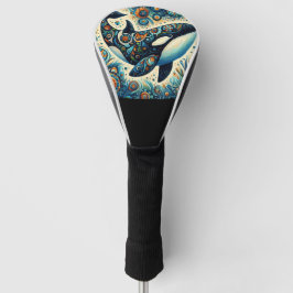 Funda Para Palo De Golf Orca Asesina Ballena Floral Whimsical Playa Náutic