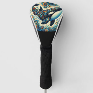Funda Para Palo De Golf Orca Asesina Ballena Floral Whimsical Playa Náutic