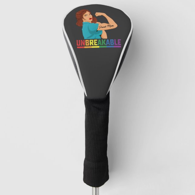 Funda Para Palo De Golf Orgullo LGBT inquebrantable y orgullosa madre gay  (Anverso)
