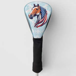Funda Para Palo De Golf Orgullo patriótico: cuarto caballo con bandera est