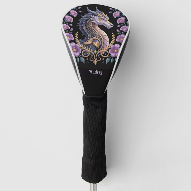 Funda Para Palo De Golf Ornate Lavender Dragon Personalized (Anverso)