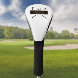 Funda Para Palo De Golf Oro personalizado y elegante negro moderno