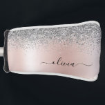 Funda Para Palo De Golf Oro Rosa - Monograma Purpurina Rubor rosado platea<br><div class="desc">Oro Rosa - Purpurina de espuma metálica de Relieve metalizado Rubor rosa y plateado de imitación cepillado Monograma Metalizado Nombre Tapa del putter Golf. Esto hace que el dulce perfecto cumpleaños 16, boda, ducha de novia, aniversario, ducha de bebé o fiesta de soltera sea regalo para alguien que ama el...</div>