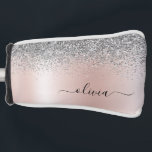 Funda Para Palo De Golf Oro Rosa - Monograma Purpurina Rubor rosado platea<br><div class="desc">Oro Rosa - Purpurina de espuma metálica de Relieve metalizado Rubor rosa y plateado de imitación cepillado Monograma Metalizado Nombre Tapa del putter Golf. Esto hace que el dulce perfecto cumpleaños 16, boda, ducha de novia, aniversario, ducha de bebé o fiesta de soltera sea regalo para alguien que ama el...</div>