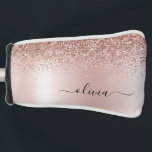 Funda Para Palo De Golf Oro Rosa - Nombre Metalizado del monograma del Pur<br><div class="desc">Oro Rosa - Purpurina de espuma metálica de Relieve metalizado de imitación rosada de Rubor Cepillado Monograma Metalizado Tapa de putter de golf. Esto hace que el dulce perfecto cumpleaños 16, boda, ducha de novia, aniversario, ducha de bebé o fiesta de soltera sea regalo para alguien que ama el lujo...</div>