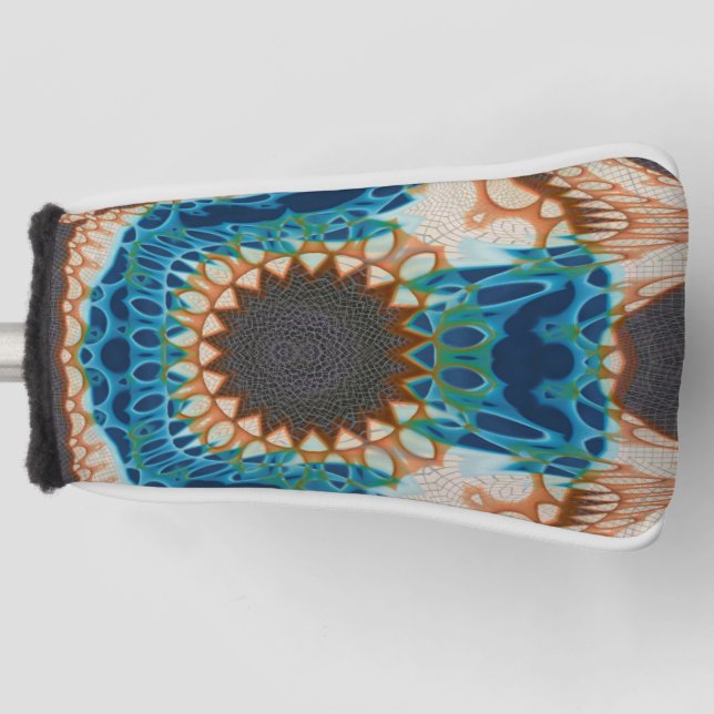 Funda Para Palo De Golf Oro turquesa Sol Southwestern Art (Anverso)
