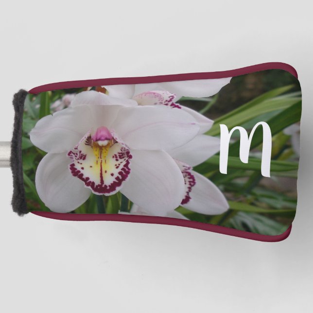 Funda Para Palo De Golf Orquídea Blanca II Elegante Floral (Anverso)