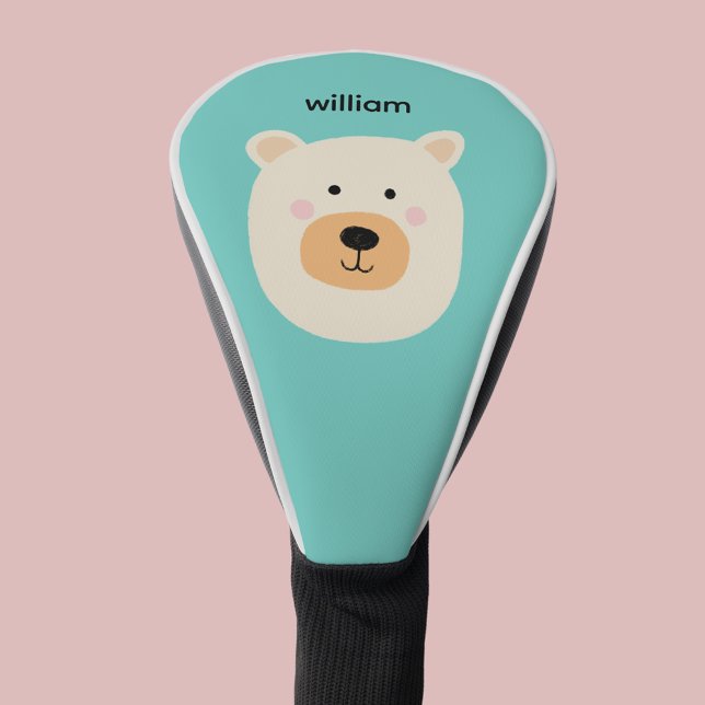 Funda Para Palo De Golf Oso blanco (Cute white polar bear kids personalized golf head cover.)