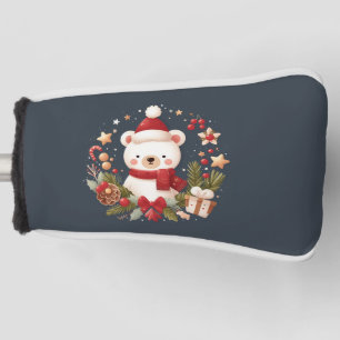Funda Para Palo De Golf Oso lindo de Navidad/invierno en guirnalda