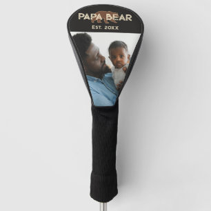 Funda Para Palo De Golf Oso Papá Padre Año Establecido Foto Negro