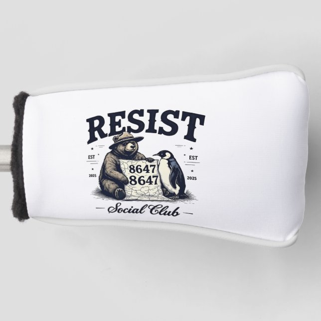 Funda Para Palo De Golf Oso resiste Proteger Parque Nacional Anti Trump 86 (Anverso)