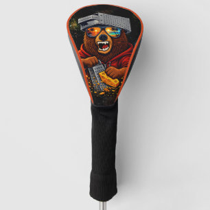 Funda Para Palo De Golf Oso Retro Con Sombrero Rallador De Queso Y Gafas D