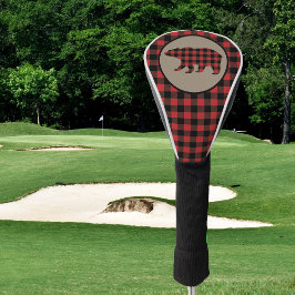 Funda Para Palo De Golf Oso rojo negro de búfalo