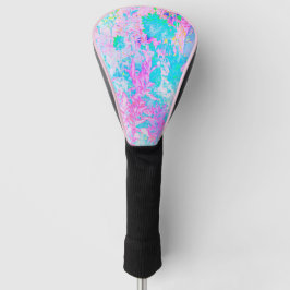 Funda Para Palo De Golf Paisaje de Hortensias Azul Acuático y Rosa Calient