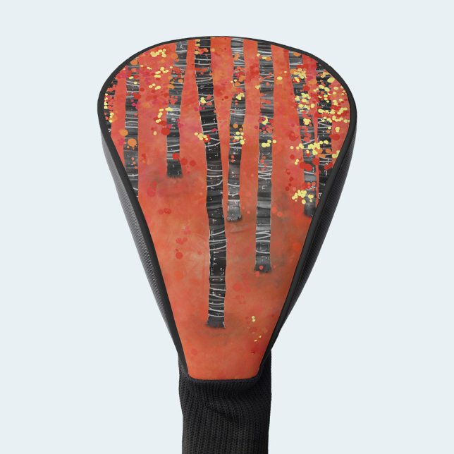 Funda Para Palo De Golf Paisaje del bosque Birch Aspen (Birch aspen tree forest abstract landscape art golf head cover)