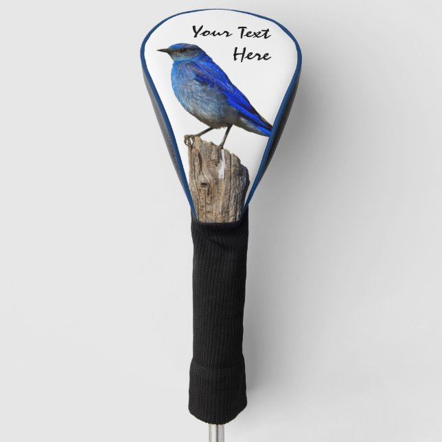 Funda Para Palo De Golf Pájaro azul blanco (Anverso)