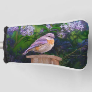 Funda Para Palo De Golf Pájaro azul oriental en nieve - Fotografía origina