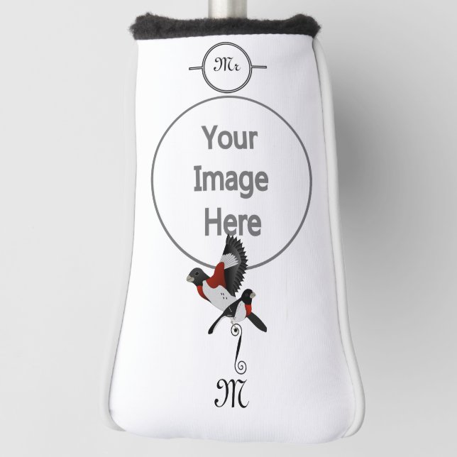 Funda Para Palo De Golf Pájaro cardenal Rosa Grosbeak (Girar 90)