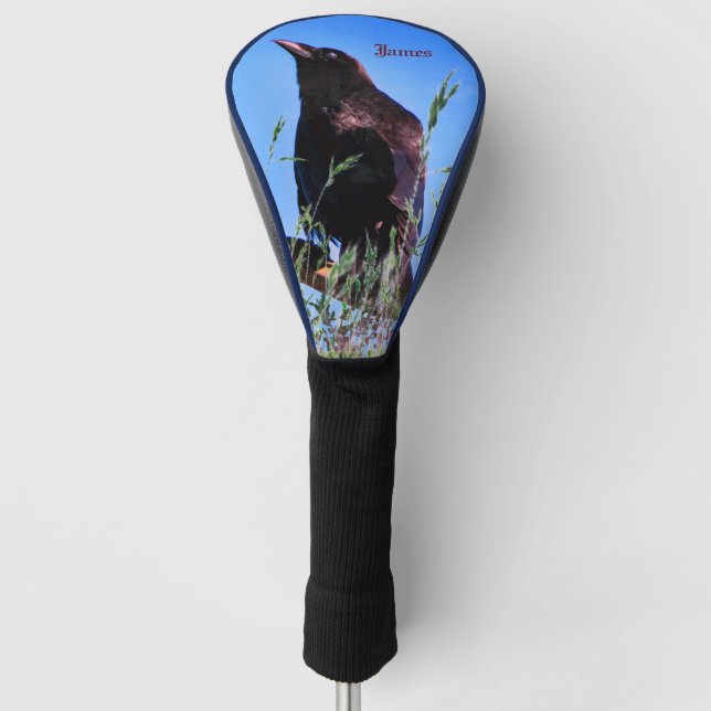 Funda Para Palo De Golf Pájaro negro - Raven (Anverso)