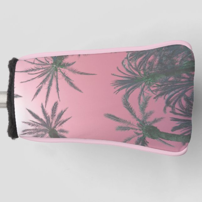 Funda Para Palo De Golf Palmeras rosas de Rubor (Anverso)