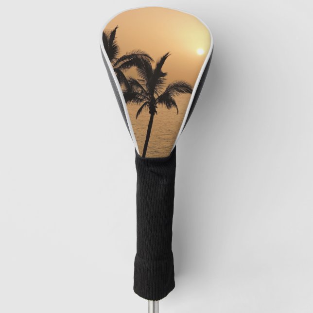 Funda Para Palo De Golf Palmeras y atardecer romántico (Anverso)